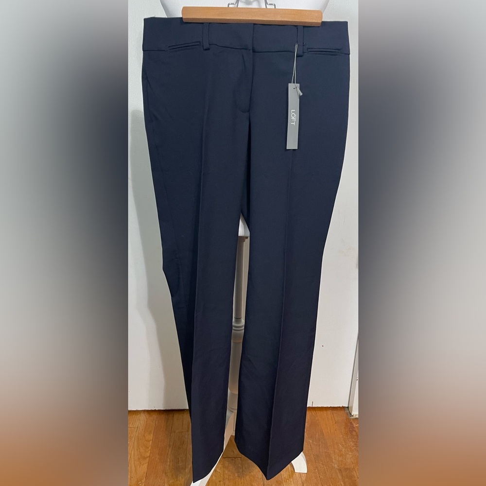 NWT Loft Marisa straight trouser navy blue size 4 petite